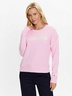 TOMMY HILFIGER Sweater majica roza / bijela