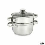 Steamer with Pan Stainless steel 1,8 L 24,5 x 14 x 18 cm (6 Units)