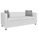 vidaXL Bijela sofa trosjed od umjetne kože