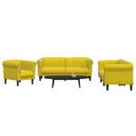 3-dijelni set sofa s žuti baršunast