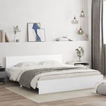 vidaXL Okvir kreveta s uzglavljem bijeli 200 x 200 cm