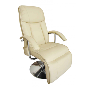vidaXL Električna fotelja za masažu/ TV bijela/ krem boja