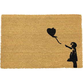 Otirač od prirodnog kokosovog vlakna Artsy Doormats Girl with a Balloon Grafitti 40 x 60 cm