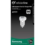 Auto punjač CELLULARLINE USB Adaptive Samsung Fast Charger 3A/15W, white (K)
