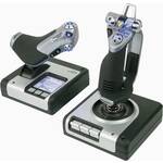 Logitech Gaming Saitek X52 Hotas Flight Control System PS28 joystick za simulator leta USB PC srebrna, crna