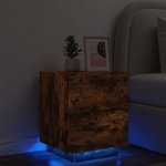 vidaXL Noćni ormarić s LED svjetlima boja dimljenog hrasta