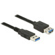 Delock Produžni kabel USB 3.0 Tipa-A muški &gt; USB 3.0 Tipa-A ženski 0,5 m crni