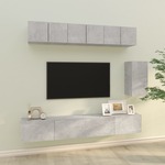 6-dijelni set TV ormarića siva boja betona konstruirano drvo