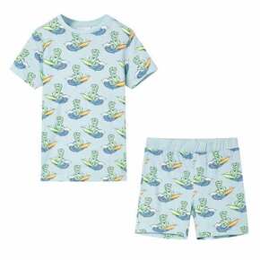 VidaXL Dječja pidžama s kratkim rukavima svjetloplava 116
