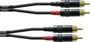 Cordial CFU 3 CC audio adapterski kabel [2x muški cinch konektor - 2x muški cinch konektor] 3.00 m crna