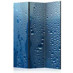Paravan u 3 dijela - Water drops on blue glass [Room Dividers] 135x172