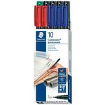 Staedtler flomaster za foliju Lumocolor® permanent pen 318 318 B10 plava boja, zelena, crvena, crna