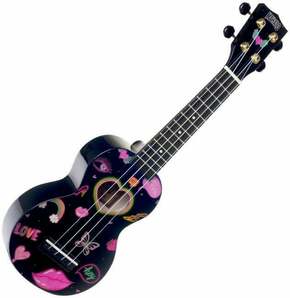 Mahalo Heart Soprano ukulele Heart Black