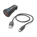 Punjač HAMA AUTO USB-C - 201615 19,5W 1,5m crni