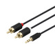 DELTACO audio kabel 3.5mm ma - 2xRCA ha, pozlaćen, 5m