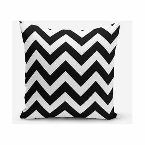 Crno-bijela jastučnica s primjesom pamuka Minimalist Cushion Covers Stripes