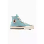 Tenisice od brušene kože Converse Chuck Taylor All Star Lift boja: tirkizna, A13824C