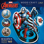 Wood Craft: Marvel - Kapetan Amerika 160 komada premium drvena slagalica - Trefl