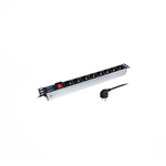 MaxCable aluminijska strujna letva, 8 utičnica, prekidač, rack mount 1U 19inch, 1.8m