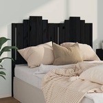 Uzglavlje za krevet crno 146 x 4 x 110 cm od masivne borovine