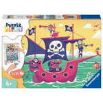 Ravensburger Puzzle &amp; Play Pirati i zemlja na vidiku, 2 x 24 dijelova