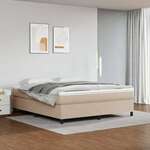 Okvir kreveta s oprugama boja cappuccina 160x200cm umjetna koža