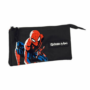 Trostruka pernica Spiderman Hero Crna (22 x 12 x 3 cm)