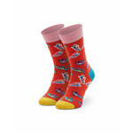 Visoke unisex čarape Happy Socks SAN01-4300 Crvena