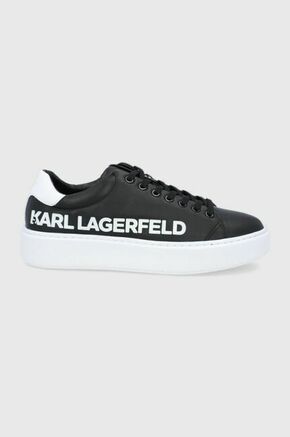 Kožne cipele Karl Lagerfeld Maxi Kup boja: crna - crna. Cipele iz kolekcije Karl Lagerfeld. Model izrađen od prirodne kože.