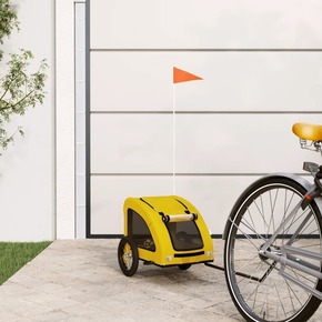 VidaXL Prikolica za bicikl za pse žuta od tkanine Oxford i željeza