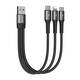 USB kabel Joyroom S-01530G11 3u1 2x USB-C / Lightning 3.5A 0.15m (crni)