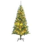 Umjetno božićno drvce 300 LED s kuglicama i snijegom 180 cm