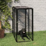 Ograda za pse sa 6 panela crna 50 x 100 cm čelik obložen prahom