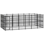 vidaXL Vanjski kavez za pse čelični 16,59 m²