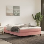 Okvir za krevet s oprugama ružičasti 140x200 cm baršunasti