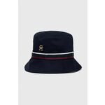 Pamučni šešir Tommy Hilfiger boja: tamno plava, pamučni - mornarsko plava. Šešir iz kolekcije Tommy Hilfiger. Model s uskim obodom, izrađen od glatkog materijala.