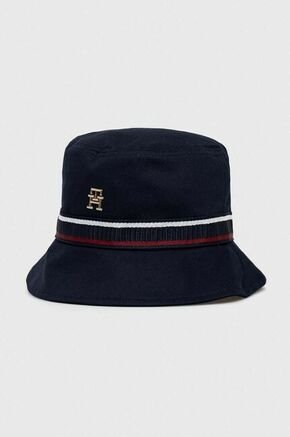 Pamučni šešir Tommy Hilfiger boja: tamno plava