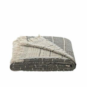 Prekrivač od sivog muslina za bračni krevet 220x240 cm Etno - Mijolnir