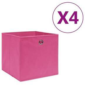 VidaXL Kutije za pohranu od netkane tkanine 4 kom 28 x 28 x 28 cm roze