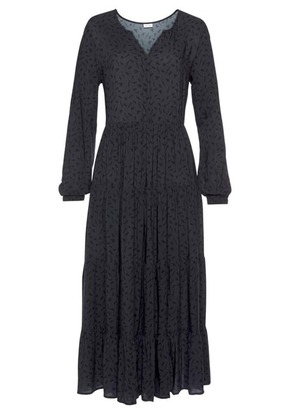 LASCANA Košulja haljina 'Orient Hipp' siva / crna
