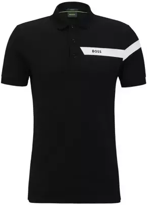Muški teniski polo BOSS x Matteo Berrettini Slim-fit Paule Polo Shirt - black