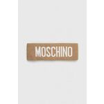 Vunena traka Moschino boja: smeđa - smeđa. Traka iz kolekcije Moschino. Model izrađen od tkanine s uzorkom.