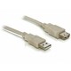 Kabel DELOCK, USB 2.0 A (M) na USB 2.0 A (Ž), produžni, 3m, sivi