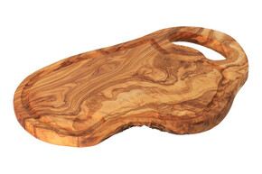 AtmoWood Daska za rezanje od maslinovog drveta s ručkom i utorom 40 cm