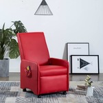 vidaXL Električni masažni naslonjač od umjetne kože crveni