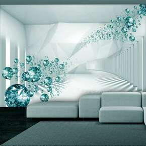 Samoljepljiva foto tapeta - Diamond Corridor (Turquoise) 98x70