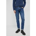 Traperice Pepe Jeans Hatch za muškarce - plava. Traperice iz kolekcije Pepe Jeans u stilu regular sa srednje visokim strukom. Model izrađen od od ispranog denima.