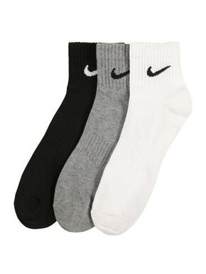 NIKE Sportske čarape siva melange / crna / bijela