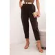 Kesi Włoski Summer Punto trousers with leg closure brown smeđa, kaki, kremasta 7048-1/Brązowy