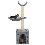 vidaXL Penjalica za mačke sa stupovima za grebanje 105 cm siva s uzorkom šapa